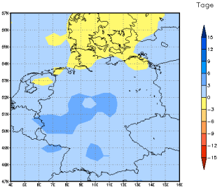 Gebietsmittel dieses Klimalaufs: +3 Tage