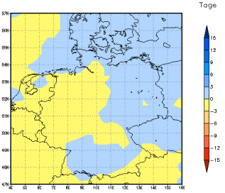 Gebietsmittel dieses Klimalaufs: -1 Tage