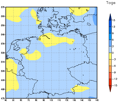 Gebietsmittel dieses Klimalaufs: 0 Tage