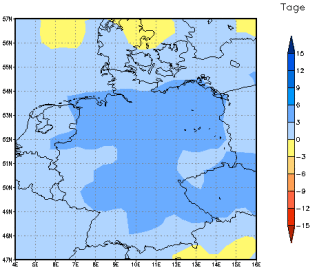 Gebietsmittel dieses Klimalaufs: +3 Tage