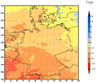 Gebietsmittel dieses Klimalaufs: -8 Tage