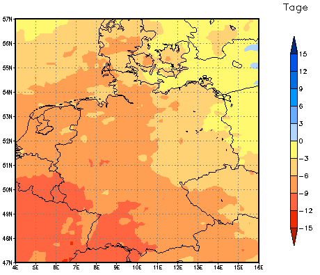 Gebietsmittel dieses Klimalaufs: -7 Tage