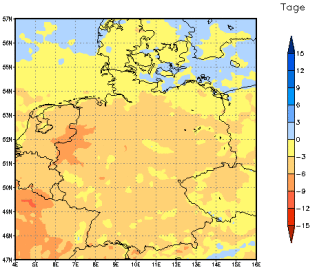 Gebietsmittel dieses Klimalaufs: -4 Tage