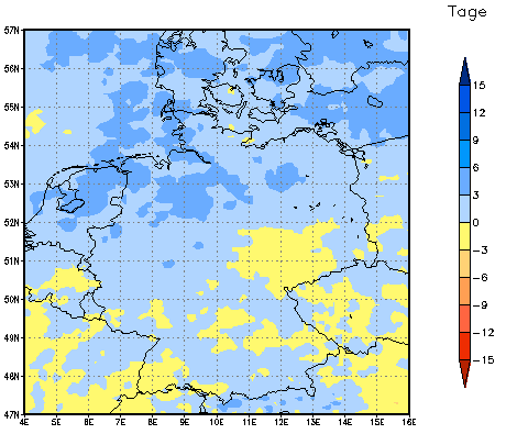 Gebietsmittel dieses Klimalaufs: +3 Tage