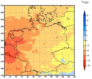 Gebietsmittel dieses Klimalaufs: -6 Tage