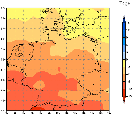 Gebietsmittel dieses Klimalaufs: -7 Tage