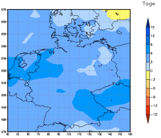 Gebietsmittel dieses Klimalaufs: +5 Tage