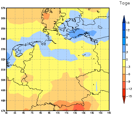 Gebietsmittel dieses Klimalaufs: 0 Tage