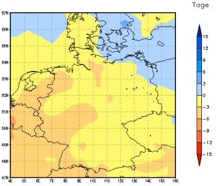 Gebietsmittel dieses Klimalaufs: -3 Tage