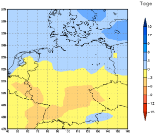 Gebietsmittel dieses Klimalaufs: -3 Tage