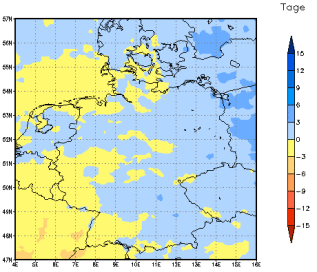 Gebietsmittel dieses Klimalaufs: -1 Tage