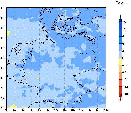 Gebietsmittel dieses Klimalaufs: +4 Tage