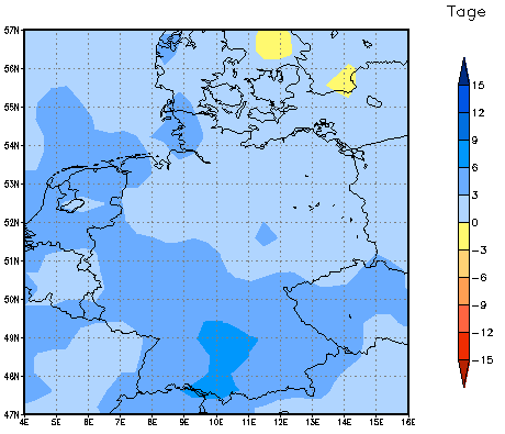 Gebietsmittel dieses Klimalaufs: +2 Tage