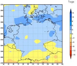 Gebietsmittel dieses Klimalaufs: +3 Tage