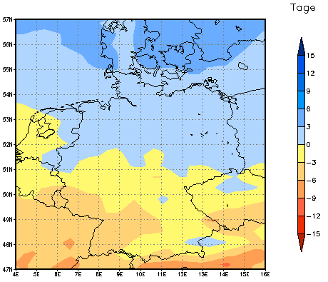 Gebietsmittel dieses Klimalaufs: 0 Tage