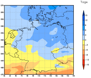 Gebietsmittel dieses Klimalaufs: -1 Tage