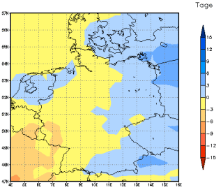 Gebietsmittel dieses Klimalaufs: -3 Tage