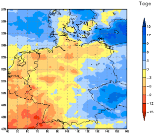 Gebietsmittel dieses Klimalaufs: -3 Tage