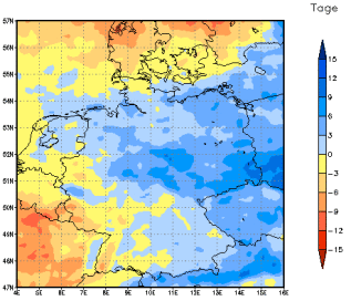 Gebietsmittel dieses Klimalaufs: -2 Tage