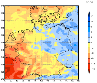 Gebietsmittel dieses Klimalaufs: -6 Tage