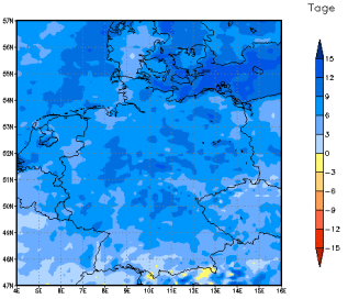 Gebietsmittel dieses Klimalaufs: +7 Tage