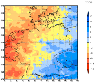 Gebietsmittel dieses Klimalaufs: -5 Tage