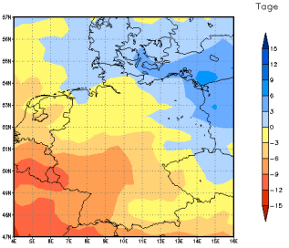 Gebietsmittel dieses Klimalaufs: -3 Tage