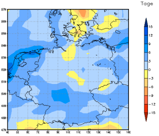 Gebietsmittel dieses Klimalaufs: +4 Tage
