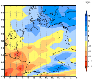 Gebietsmittel dieses Klimalaufs: +3 Tage