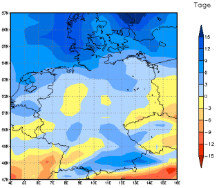 Gebietsmittel dieses Klimalaufs: +4 Tage