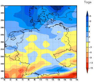 Gebietsmittel dieses Klimalaufs: +7 Tage