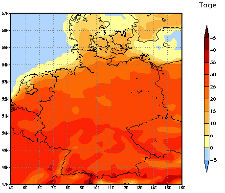 Gebietsmittel dieses Klimalaufs: +26 Tage