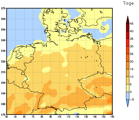 Gebietsmittel dieses Klimalaufs: +7 Tage