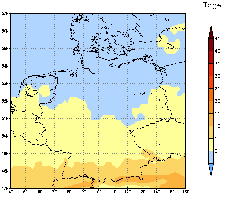 Gebietsmittel dieses Klimalaufs: 0 Tage