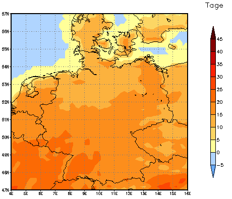 Gebietsmittel dieses Klimalaufs: +16 Tage