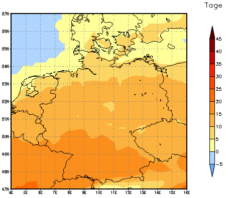 Gebietsmittel dieses Klimalaufs: +12 Tage