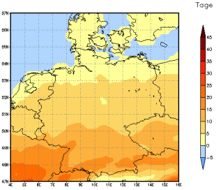 Gebietsmittel dieses Klimalaufs: +7 Tage