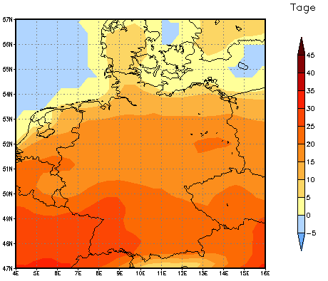 Gebietsmittel dieses Klimalaufs: +17 Tage