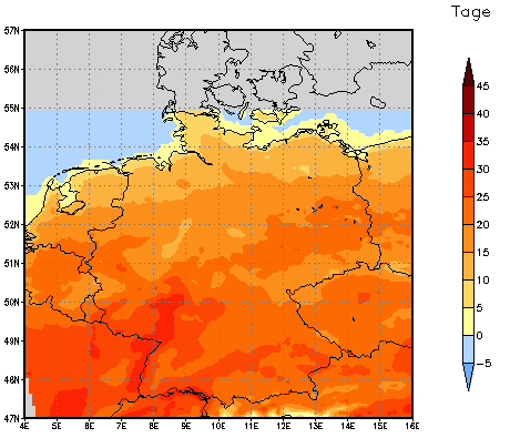 Gebietsmittel dieses Klimalaufs: +19 Tage