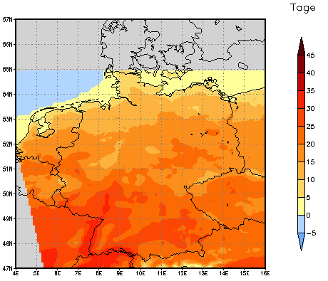 Gebietsmittel dieses Klimalaufs: +17 Tage