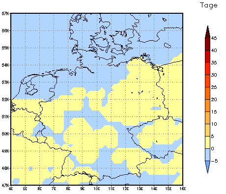 Gebietsmittel dieses Klimalaufs: 0 Tage