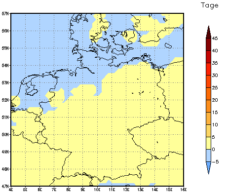 Gebietsmittel dieses Klimalaufs: 0 Tage