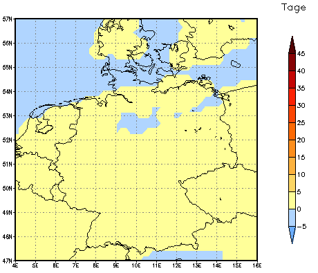 Gebietsmittel dieses Klimalaufs: 0 Tage