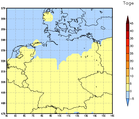 Gebietsmittel dieses Klimalaufs: 0 Tage