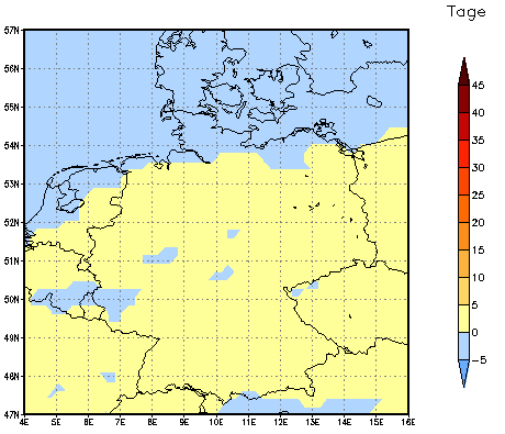 Gebietsmittel dieses Klimalaufs: 0 Tage