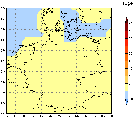 Gebietsmittel dieses Klimalaufs: 0 Tage