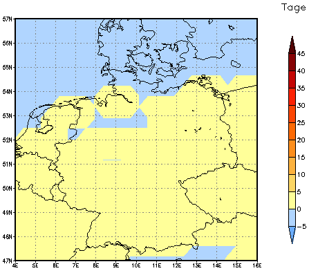 Gebietsmittel dieses Klimalaufs: 0 Tage