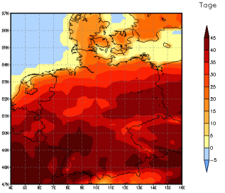 Gebietsmittel dieses Klimalaufs: +28 Tage