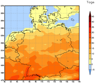 Gebietsmittel dieses Klimalaufs: +18 Tage