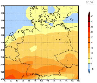 Gebietsmittel dieses Klimalaufs: +4 Tage